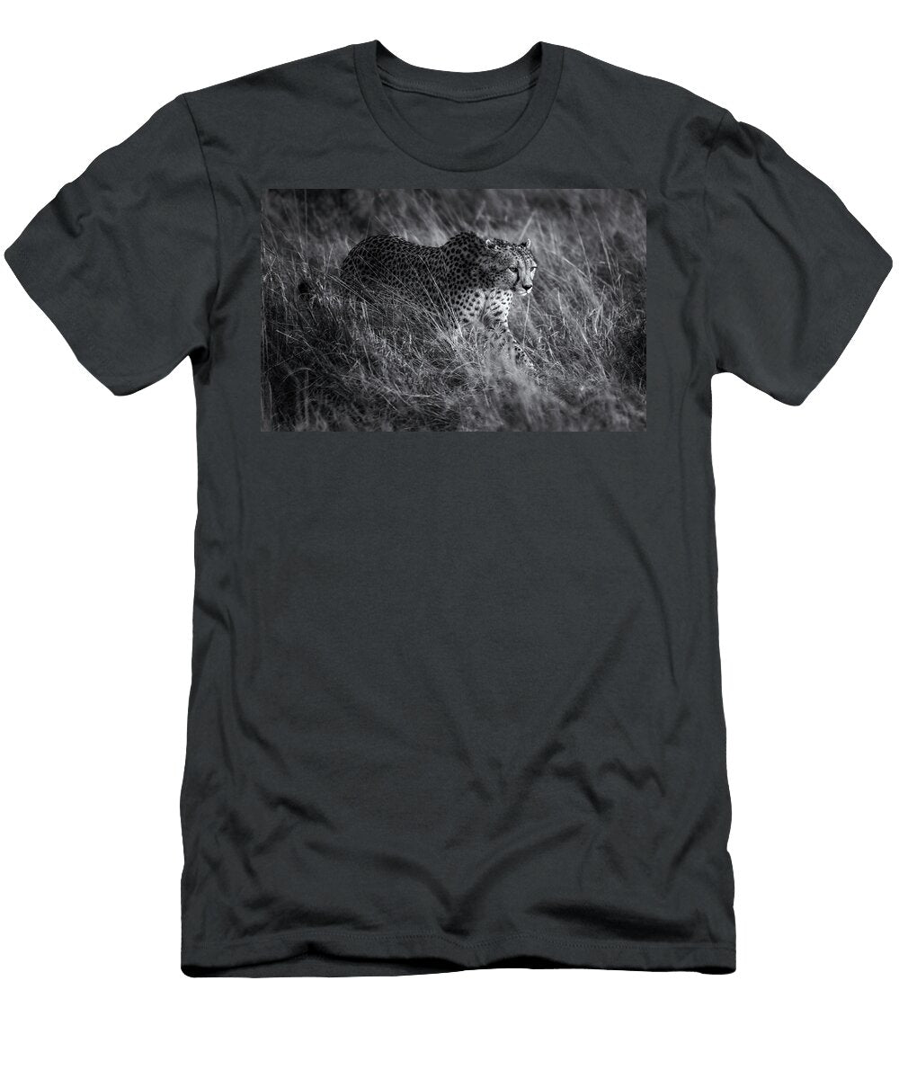 Cheetah on the Prowl Bw Joan Carroll T-Shirt