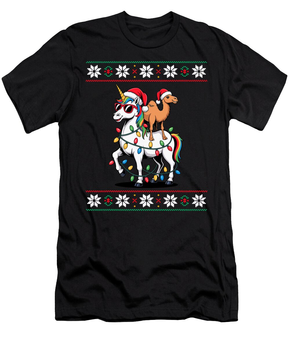 Christmas Camel Unicorn Sunglasses Camels Sophie Eleanor T-Shirt