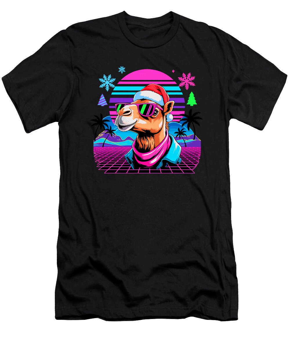 Christmas Synthwave Camel Sunglasses Camels Sophie Eleanor T-Shirt