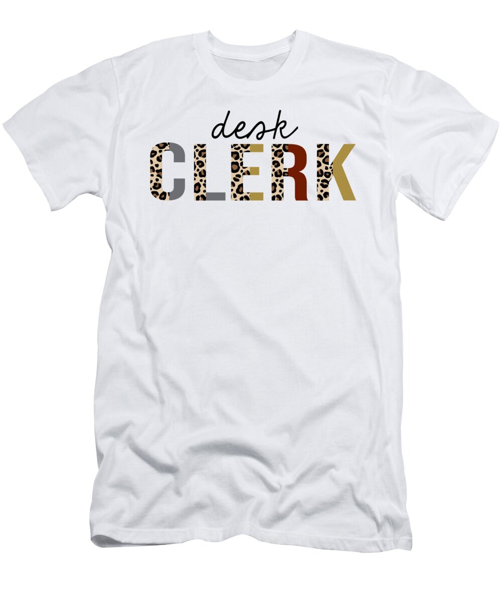 Desk Clerk Leopard Print Funny Jensen Cena T-Shirt