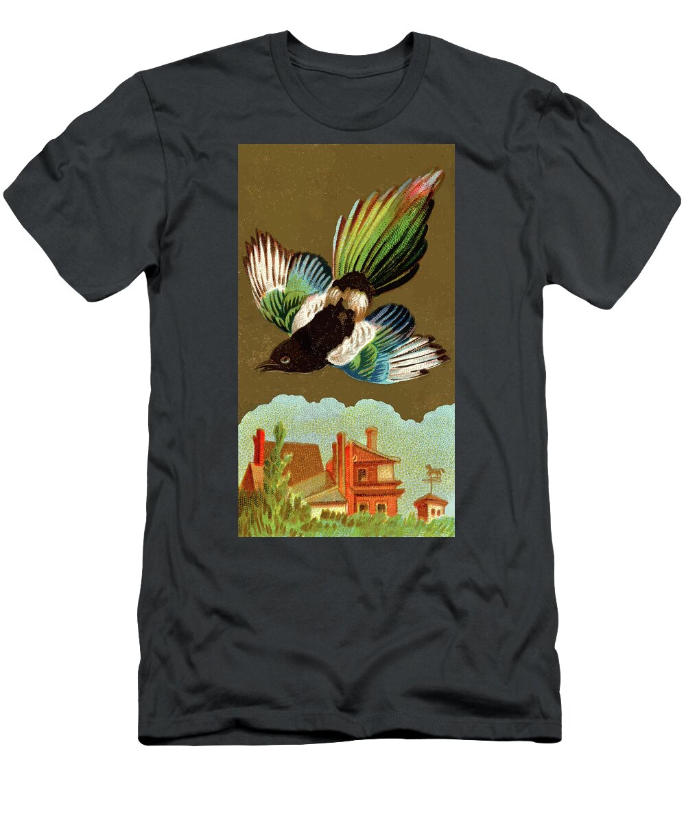 Magpie Vintage Animal Illustration Picked and Shared T-Shirt