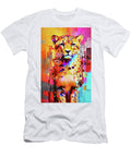 Vibrant Cheetah Digital Art Abstract Wildlife Wall Decor Geometric Animal Portrait Marian Voicu T-Shirt